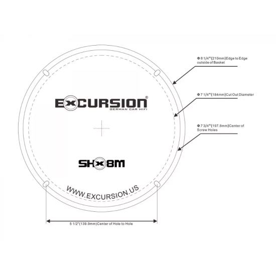 Excursion SHX-8C – 2-drożny zestaw głośników samochodowych 200 mm (Street High Power Series)